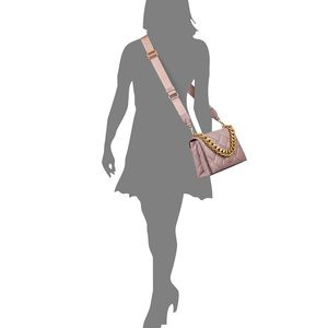 DKNY crossbody vintage-Rose and gold quilted leather bag